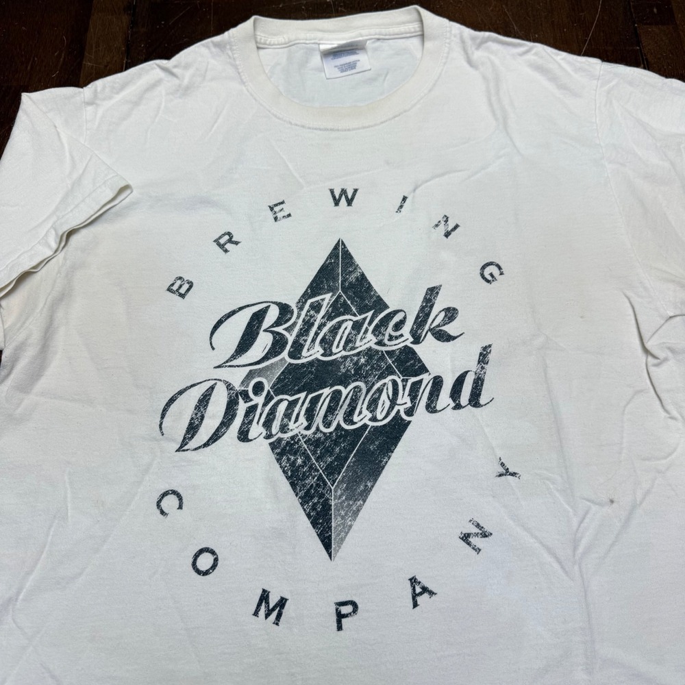 Black Diamond Brewing Co T-Shirt Mens Large White Graphic Tee